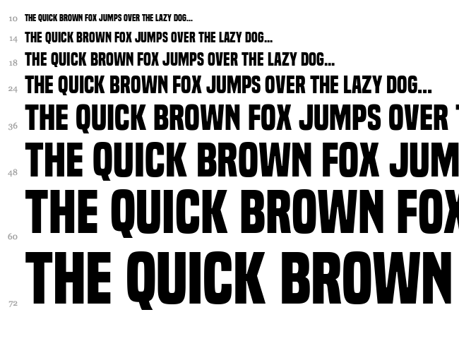 Built Titling font waterfall
